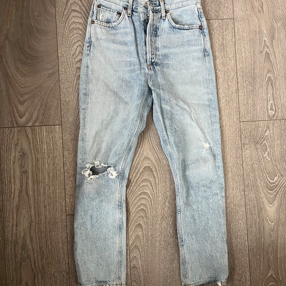 Agolde Riley Distressed Straight Jeans - Picture 4 of 4
